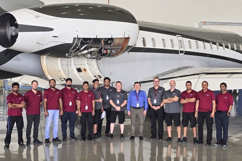 Falcon تطلق أول مشروع صيانة ثقيلة داخل منشآتها لإحدى طائرات أسطولها من طراز Global Express XRS Falcon تطلق أول مشروع صيانة ثقيلة داخل منشآتها لإحدى طائرات أسطولها من طراز Global Express XRS