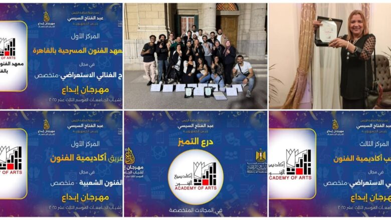 أكاديمية الفنون تحصد درع التميز في “إبداع 13” للعام السادس على التوالي وتؤكد ريادتها بـ45 جائزة متنوعة