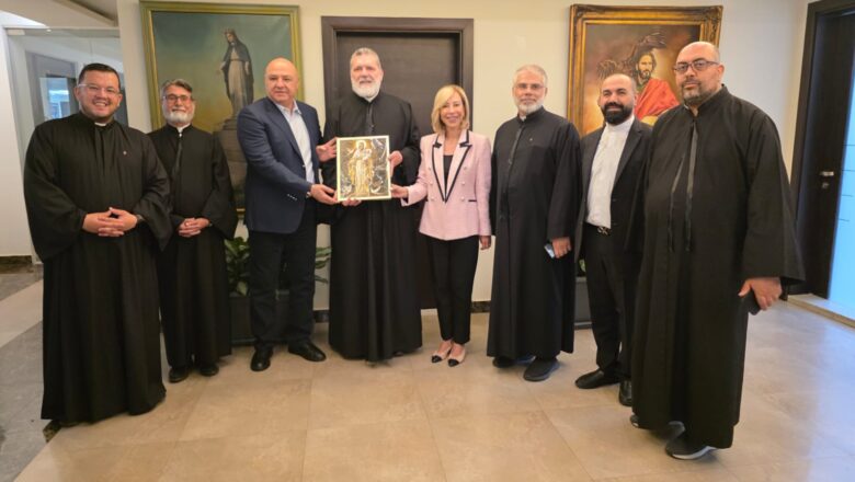 زار فخامة رئيس الجمهورية اللبنانية العماد جوزيف عون واللبنانية الاولى السيدة نعمت عون والعائلة مزار سيدة لبنان