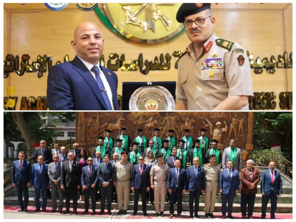 المهندس هيثم حسين يُكرم مدير الأكاديمية العسكرية للدراسات العليا والاستراتيجية لمسهماته الوطنيه ودعم ملف الشراكه الاستراتيجية بين المؤسسه ووزاره العمل الليبيه